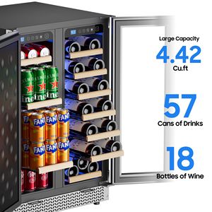 Frigorifero per Vini e Bevande da Incasso a Doppia Zona di Temperatura da 24 Pollici per Conservare le Tue Collezioni - Product Image 3
