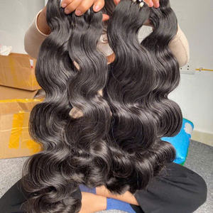 Extensions de cheveux vierges bruts ondulés, double trame, commande en gros, style vague naturelle - Product Image 3