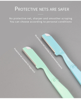 Couteau à sourcils pliable pour le soin féminin, outil de façonnage des poils portable avec design compact et logo de l'entreprise