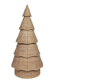 Couronne de Noël élégante en rotin, pendentif décoratif, écologique et artisanal - Product Image 2