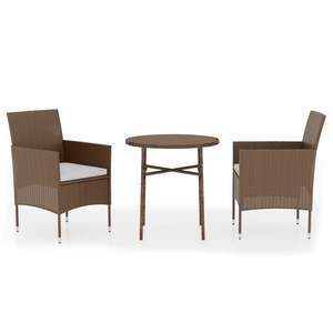 Conjunto de Comedor de Jardín Ergonómico Estándar de Ratán Sintético Marrón - Product Image 2