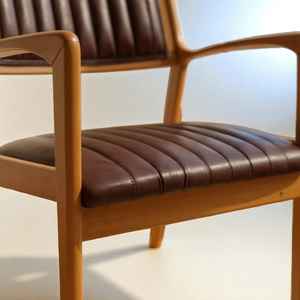 Silla de Comedor de Madera de Teca Premium con Tapicería de Cuero Premium, Muebles Modernos para el Hogar, Restaurante y Hotel, Directo de Fábrica - Product Image 6