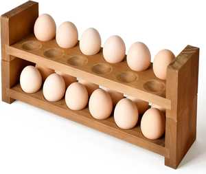 Wooden <b>Egg</b> Holder Tray 10 Slot <b>Egg</b> <b>Storage</b> Board Kitchen <b>Egg</b> Organizer <b>Egg</b> Serving Tray Wooden <b>Egg</b> Display Rack - Product Image 4