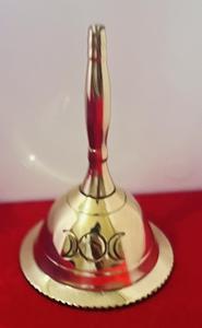 Campana de Altar Triple Luna para Oración, de Latón, de 3 Pulgadas, Sonora, Campana de Llamada de Latón, de los Consignatarios Indios - Product Image 2