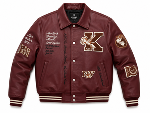 FURAT LEATHERS OEM Your Own Icon Men's Genuine Leather Breathable Stand Autumn Motor <b>Biker</b> <b>Jacket</b> Customized Embroidered Front - Product Image 5