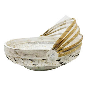 Paniers de rangement en bambou modernes faits à la main Nouveau design Couverture alimentaire blanche durable Non toxique et sans danger pour les fruits - Product Image 1