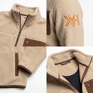 Custom <b>Men's</b> Soft Shell Sherpa Fleece <b>Half</b> <b>Zip</b> Pullover Windproof Waterproof Outdoor Thermal <b>Jacket</b> Winter Hiking Casual Wear - Product Image 5