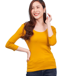 Camiseta de Verano para Mujer, Superventas, 100% Algodón, Cuello Redondo, Manga 3/4, Diseño Moderno 2026 - Product Image 4