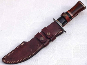 Couteau en acier Damas fait main, couteau de camping avec étui en cuir, prix raisonnable, personnalisation OEM prise en charge - Product Image 3