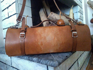 Rouleau de Couteaux de Chef en Cuir Véritable Personnalisé, Sac de Transport Durable pour Couteaux de Chef en Cuir Véritable, Nouveau Design OEM LKR-0362 - Product Image 3