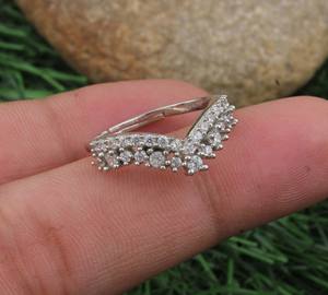 925 Sterling Silver Bezel Setting CZ Wedding <b>Ring</b> Dainty Minimalist <b>Open</b> Band Resizable Fine Jewelry Women Wholesale - Product Image 3