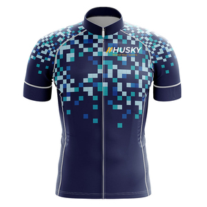 Jersey de Ciclismo Personalizado Azul de Manga Corta, Ecológico, 100% Poliéster, Unisex, Alta Elasticidad, Logotipo Frontal - Product Image 2