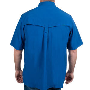 Logotipo personalizado Hombres Botón Arriba Abajo Camisa de pesca en blanco Spf 50 Protección Uv Camisas de pesca de manga larga de secado rápido con bolsillos - Product Image 2