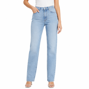 Jeans droits personnalisés pour femmes, coupe slim, denim 2026, jean pour femme, pantalon en denim ample surdimensionné - Product Image 4