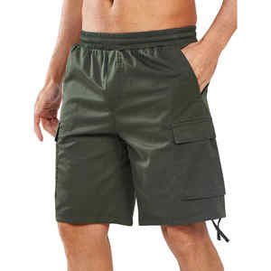 Pantalones Cortos Cargo para Hombre, Color Sólido, Logotipo Personalizado, Fabricante de Fábrica / Venta al Por Mayor OEM, Múltiples Bolsillos, Impermeables, de Secado Rápido - Product Image 1