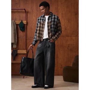 Jean ample en denim noir effet barbe de renard pour homme, tendance moderne, écologique, respirant, léger, taille 28-42, élégant, vintage, mignon - Product Image 5