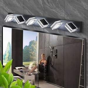 Moderno elegante dispositivo da parete per bagno in acrilico in ferro a 6 luci con luce a LED per vanità ad alta efficienza energetica con illuminazione a specchio dimmerabile - Product Image 3