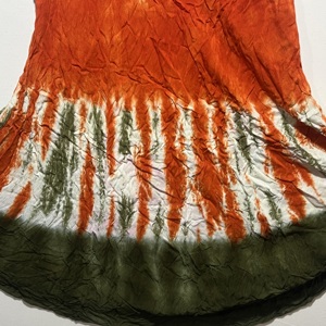 Hermosa Túnica Boho sin Mangas con Estampado Tie Dye Naranja para Mujer, con Cuello Redondo |   Vestido Casual Holgado con Corte Evase para Verano - Product Image 4
