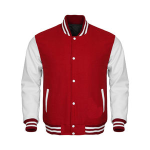 Chaqueta Varsity de Lana para Hombre, Color Sólido Personalizado con Parches y Etiqueta con Logotipo Bordado - Product Image 2