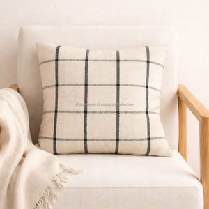 Housse de coussin ivoire tissée à la main 50 × 50 cm, coussin décoratif texturé, accent décoratif neutre, décoration scandinave - Product Image 6