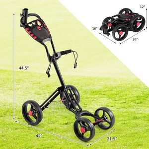 Carrello da Golf Pieghevole a 4 Ruote per un Pratico Gioco di Golf - Product Image 4