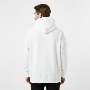 Sweat-shirt à capuche blanc pour homme, coupe classique, en molleton de coton, décontracté, pour l'automne - Product Image 2
