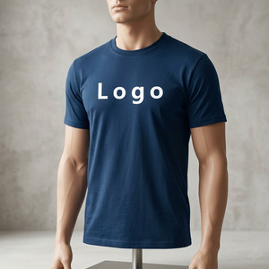 Camiseta con Logotipo Personalizado para Hombre, Azul Oscuro, 100% Algodón, Estilo Urbano, Venta al Por Mayor, Camiseta Blanca Extra Grande para Personalizar con la Marca - Product Image 1