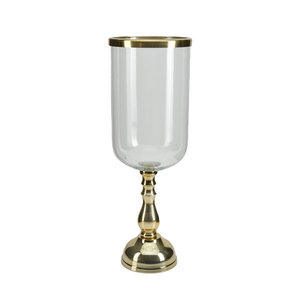Silver <b>Hurricane</b> <b>Candle</b> <b>Holder</b> Pedestal <b>Glass</b> Vase Tall Metal Rim Pillar <b>Candle</b> Stand Wedding Table Decor - Product Image 3