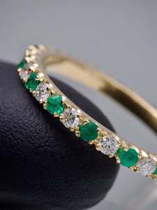 Bague délicate de style hip-hop en argent sterling 925 plaqué rhodium/argent 14K/18K avec moissanite pour unisexe - Product Image 3