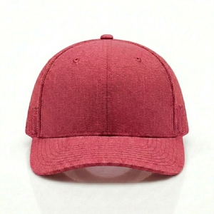 Premium Private Label Golf Fashion Canvas Trucker Hats 6-Panel Mesh <b>Snapback</b> <b>Caps</b> OEM ODM Custom Logo Low MOQ Raspberry Red - Product Image 4
