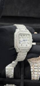 Montre mécanique de luxe en acier inoxydable, testée au diamant, style Hip Hop, entièrement sertie de moissanite VVS, avec mouvement automatique - Product Image 3