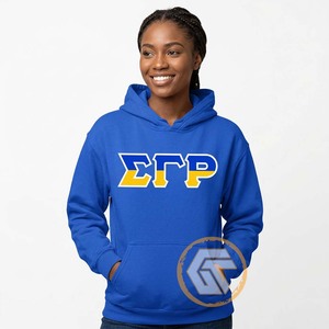 GREEK TREASURES Sudadera con Capucha Personalizada con Bordado Frontal Sigma Gamma Rho, de Algodón Ecológico, Informal, para Invierno - Product Image 3