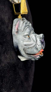 จี้เคลือบเคลือบเคลือบสำหรับใบหน้า3D ล่าสุดออกแบบได้ตามต้องการสำหรับผู้ชายเครื่องประดับฮิปฮอป3D หน้าสุนัขเครื่องประดับโลโก้ได้ตามต้องการ - Product Image 3