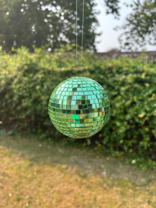 Small Green <b>Disco</b> Ball 10cm Handmade Mirror Mosaic Sphere Reflective Party <b>Decoration</b> Retro <b>Disco</b> Home Decor Hanging Ornament - Product Image 4