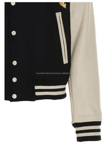 ที่กำหนดเองเย็บปักถักร้อยแพทช์ขายส่งสีดำสั้นร่างกายด้วยหนังแขนเสื้อตัวแทนแจ็คเก็ต - Product Image 5