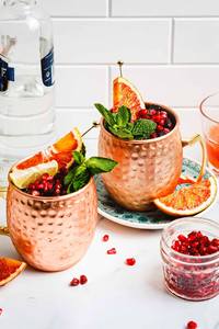 Copper Moscow mule <b>cup</b> set for palace terrace refreshments hammered finish metal <b>cups</b> durable <b>reusable</b> party mugs - Product Image 6