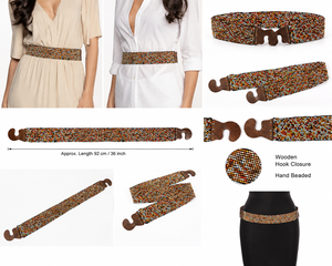 Cinturón de Cuentas con Hebilla de Madera, Diseño Multicolor, Accesorio de Moda HIP HOP, Estilo Bohemio, de MUMBAI ACCESSORY - Product Image 4