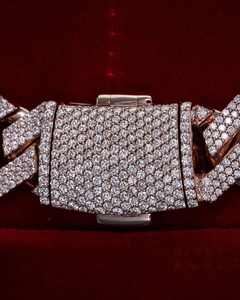 Cadena cubana Miami de plata maciza 925 con incrustaciones de moissanita VVS1, certificado GRA, probador de diamantes - Product Image 3