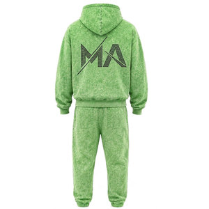Conjunto Deportivo con Capucha Verde, 100% Algodón, Pantalones Largos con Cordón, Ropa Casual, Estilo Unisex para Adultos - Product Image 5