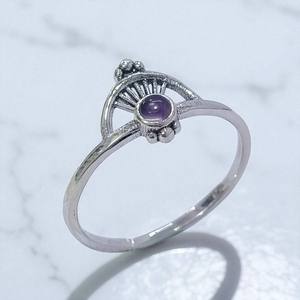 925 Sterling Silver Bezel Setting Round Shape Cut Gemstone Lightweight Rainbow <b>Moonstone</b> Handmade Gemstone <b>Ring</b> For Wholesale - Product Image 3