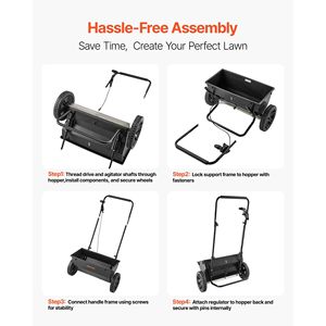 Spargitore a Spinta Manuale per Prato, Capacità 50 Libbre, Larghezza di Spargimento 18, 10 Pneumatici All-Terrain, Spargitore di Fertilizzante - Product Image 4