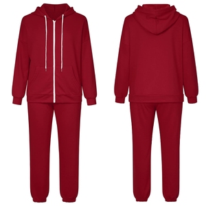 Conjunto Deportivo de Invierno para Mujer, con Capucha, Forro Polar, Antiolor, Cintura Elástica, Corte Holgado, Cómodo, Negro, Informal, para Fitness - Product Image 4