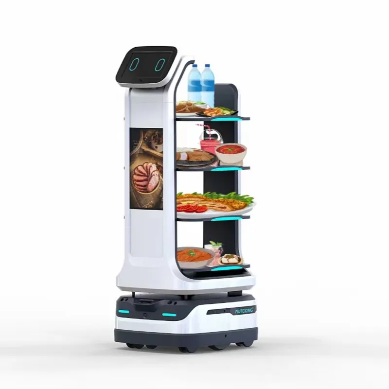 2024ホット販売新しいAIヒューマンロボット食品配送インタラクションホテルホームビジネスモバイルスマートサービングロボット配送ロボット