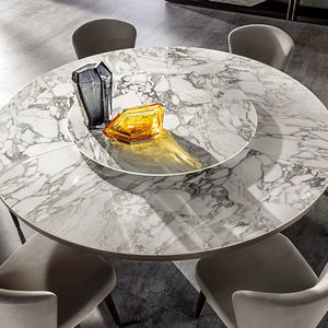 Mesa de Centro Redonda de Mármol Natural y Resina, Diseño Rústico para Sala de Estar, Hotel o Decoración - Product Image 1