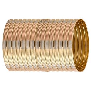 กำไลข้อมือผู้หญิง ORO-Z พรีเมียม ดีไซน์สามสี วัสดุอัลลอยด์ สไตล์ชาติพันธุ์ สามารถสวมซ้อนกันได้ ลวดลายเส้นตรง เหมาะสำหรับงานปาร์ตี้ เครื่องประดับคุณภาพสูง - Product Image 1