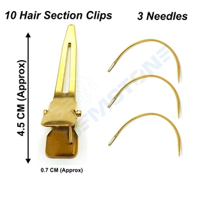 Kit d'outils professionnels pour extensions de cheveux en or, pour l'installation et le retrait de micro-anneaux, avec pinces, ciseaux, crochets et clips - Product Image 5