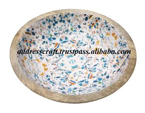 Cuencos de madera natural respetuosos con el medio ambiente con logotipo personalizado impreso, cuencos de madera para servir, vajilla para cocina, uso en hoteles - Product Image 1