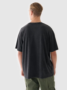 T-shirt en coton tricoté surdimensionné avec logo personnalisé pour hommes, coupe ample, imprimé, style streetwear hip-hop, noir, grandes tailles - Product Image 2