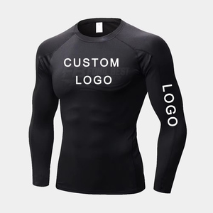 เสื้อรัดรูปแขนยาวสำหรับผู้ชายแบบ OEM สั่งทำพิเศษ พิมพ์ลายด้วยความร้อน แห้งเร็ว ผลิตจากผ้าสแปนเด็กซ์/โพลีเอสเตอร์ สำหรับ MMA และชุดว่ายน้ำ - Product Image 1