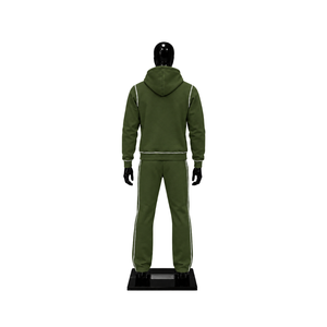 Conjunto Deportivo Personalizado Olive Tracksuit para Hombre, Sudadera con Capucha y Cremallera Completa, Pantalones Jogger, Ropa Deportiva Casual de Dos Piezas - Product Image 2